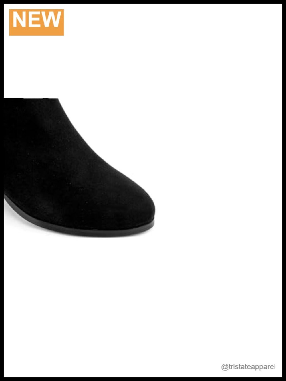 Knee High Block Heel Faux Suede Boots Beehive Patterned Straps - Picture 5 of 6